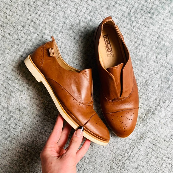 PIKOLINO'S Warm Brown Soft Leather Almond Toe Mules 39/8.5 Slip On 39/ - Picture 1 of 9